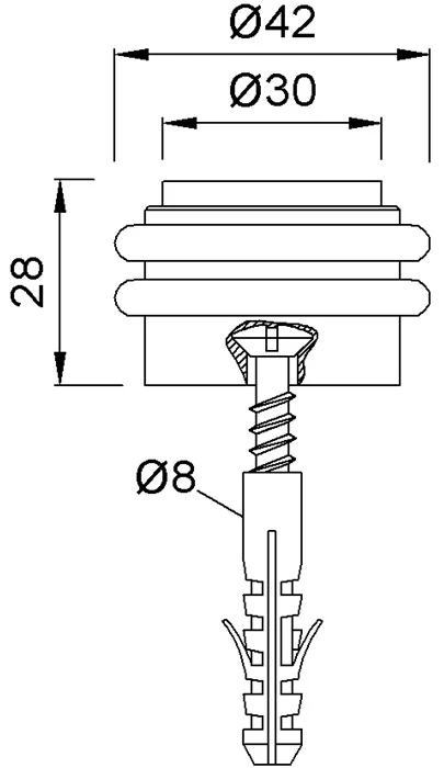 Sprężyna podłogowa KWS 2053.31 Ø 42 mm wysokość 28 mm ( 3000255917 )
