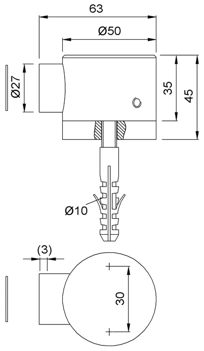 Uchwyt drzwiowy KWS 1015.02 Aluminiowy lakierowany na srebrno ( 3000255907 )