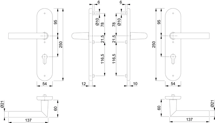 Meble HOPPE Amsterdam 1400/3331/3310 Aluminium F1 ( 3000209117 )