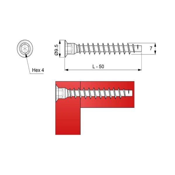 Konfirmaty 7.0x50mm - 100 sztuk NTP