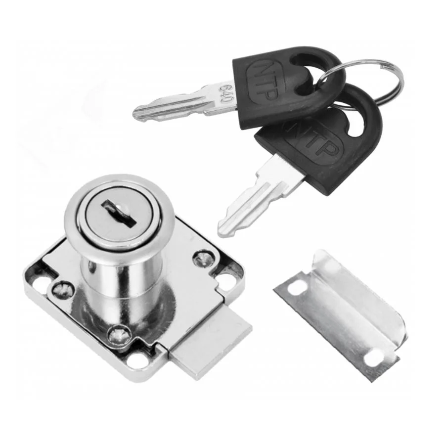 Kwadratowy zamek meblowy 19x22mm - Chrom NTP