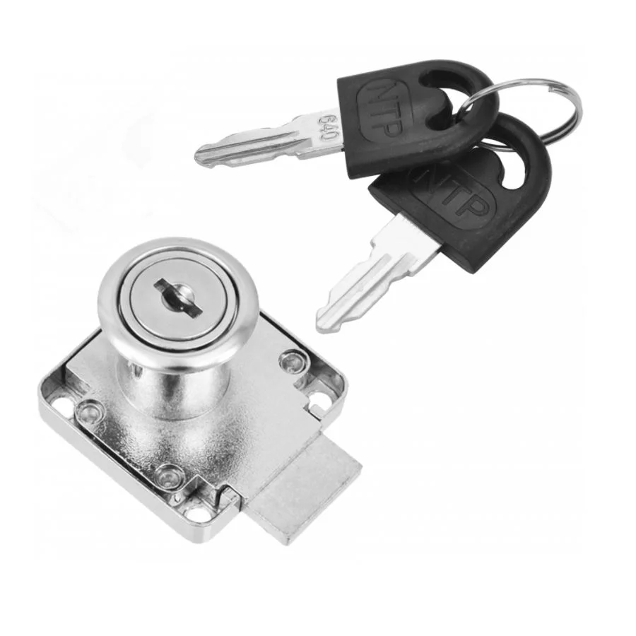 Kwadratowy zamek meblowy 19x22mm - Nikiel NTP