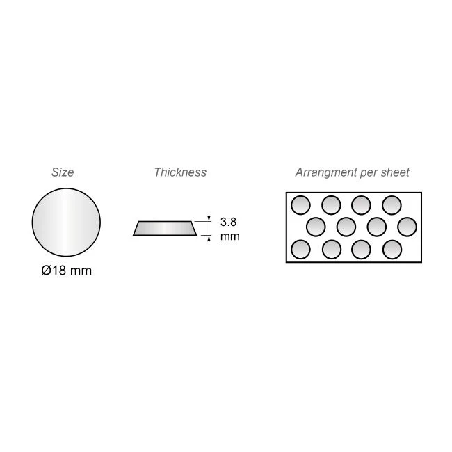 Odbojniki samoprzylepne 8x22mm Beżowe - 30 sztuk NTP