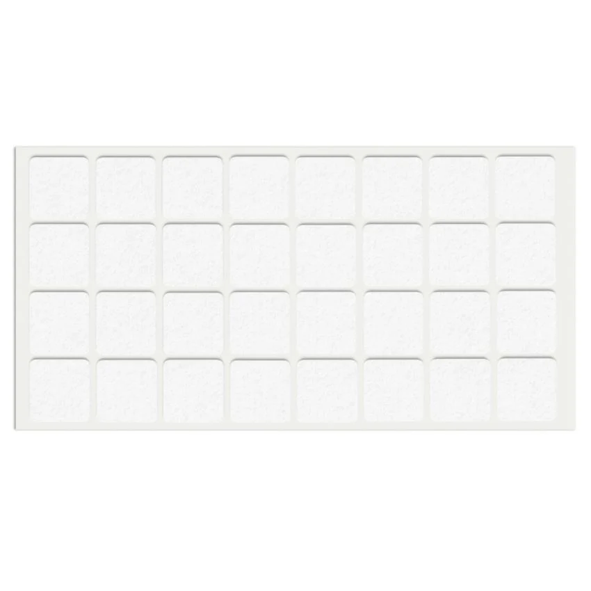 Podkładki filcowe do mebli samoprzylepne 25x25mm - Białe NTP