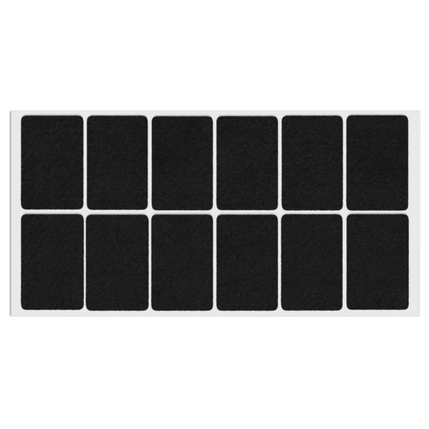Podkładki filcowe pod meble samoprzylepne 35x55mm - Czarne NTP