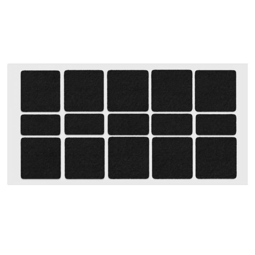 Podkładki filcowe pod meble samoprzylepne 40x40mm - Czarne NTP