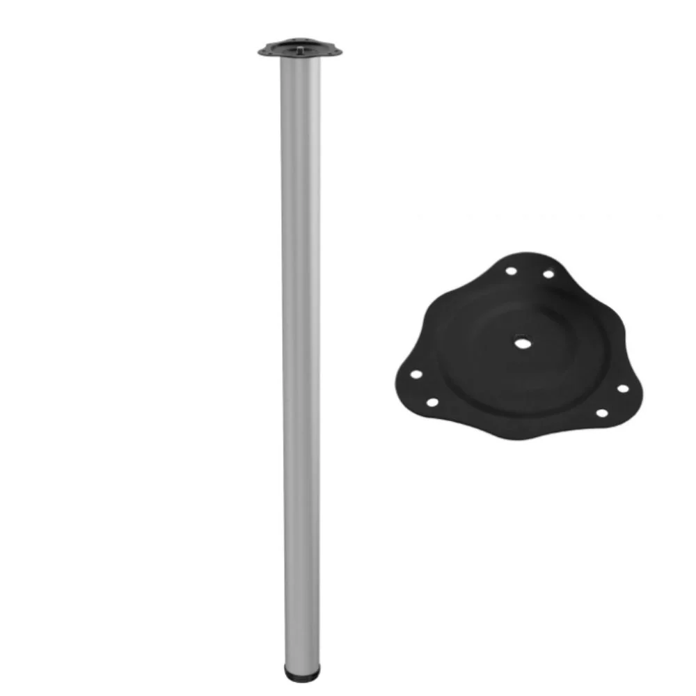 Regulowana noga do mebli 1100mm z mocowaniem stalowym - Aluminium NTP