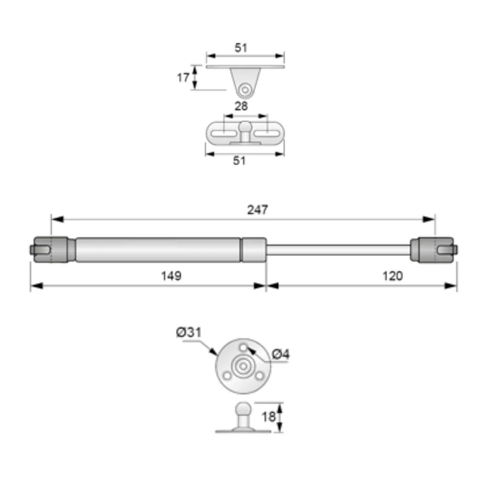 Spowalniacz gazowy 80N - 250mm NTP