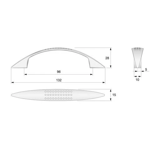 Uchwyt do mebli chromowany rozstaw 96mm - UZ01 NTP