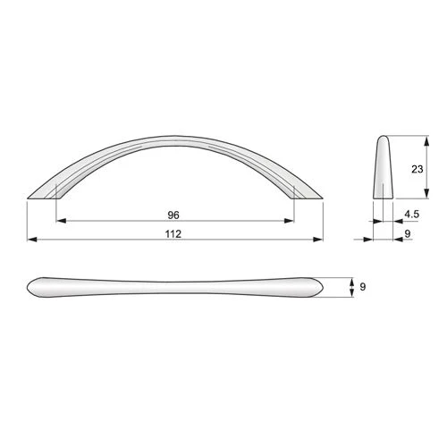 Uchwyt do mebli chromowany rozstaw 96mm - UZ02 NTP