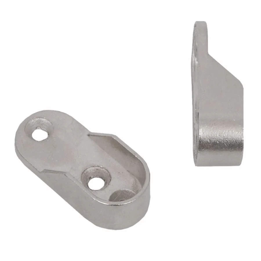 Uchwyt do mocowania drążka meblowego owalnego 15x30mm - Nikiel NTP