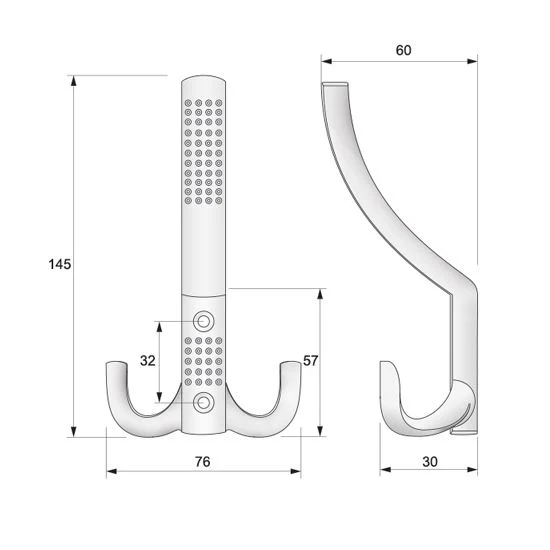 Wieszak meblowy podwójny - Chrom WP05 NTP