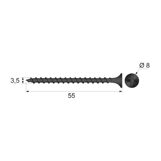 Wkręty do drewna Philips PH2 3.5x55mm - 500 sztuk NTP