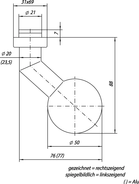 Gałka drzwiowa OGRO 3548V/6620 ER Materiał stal nierdzewna ER ( 3000267058 )