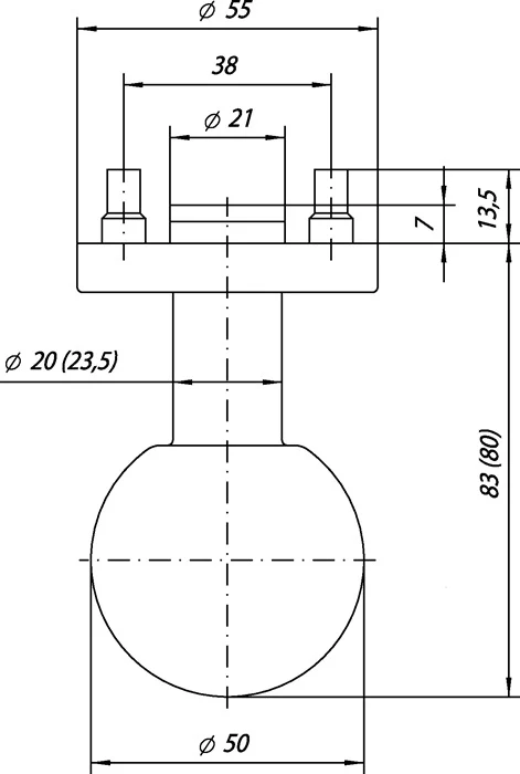 Gałka drzwiowa Ogro OGRO 3548/6500 AL ( 3000267127 ) Aluminium F1 prosta