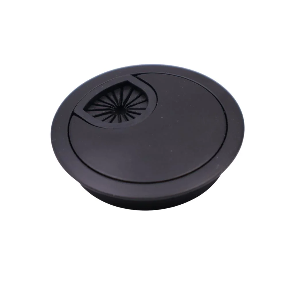 Przepust kablowy z gumką metalowy okrągły 60mm - Czarny mat