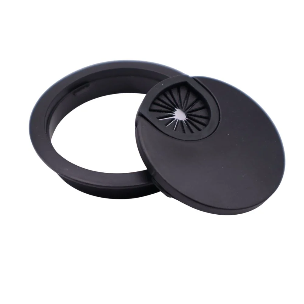 Przepust kablowy z gumką metalowy okrągły 60mm - Czarny mat