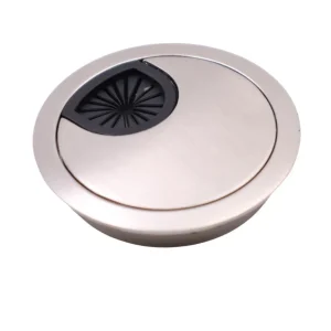 Przepust kablowy z gumką metalowy okrągły 60mm - Szczotkowana stal