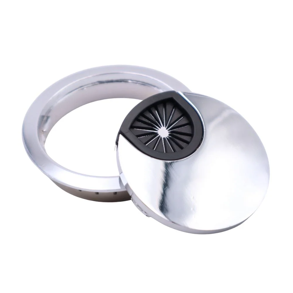 Przepust kablowy z gumką metalowy okrągły 60mm - Chrom