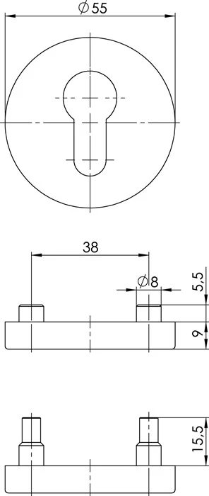 Rozeta na klucz OGRO 6612 PZ AL aluminium F1 ( 3000267064 )