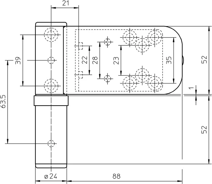 Zawias do drzwi przednich SIMONSWERK Siku 3D K 3030 stal biały ( 3000255056 )
