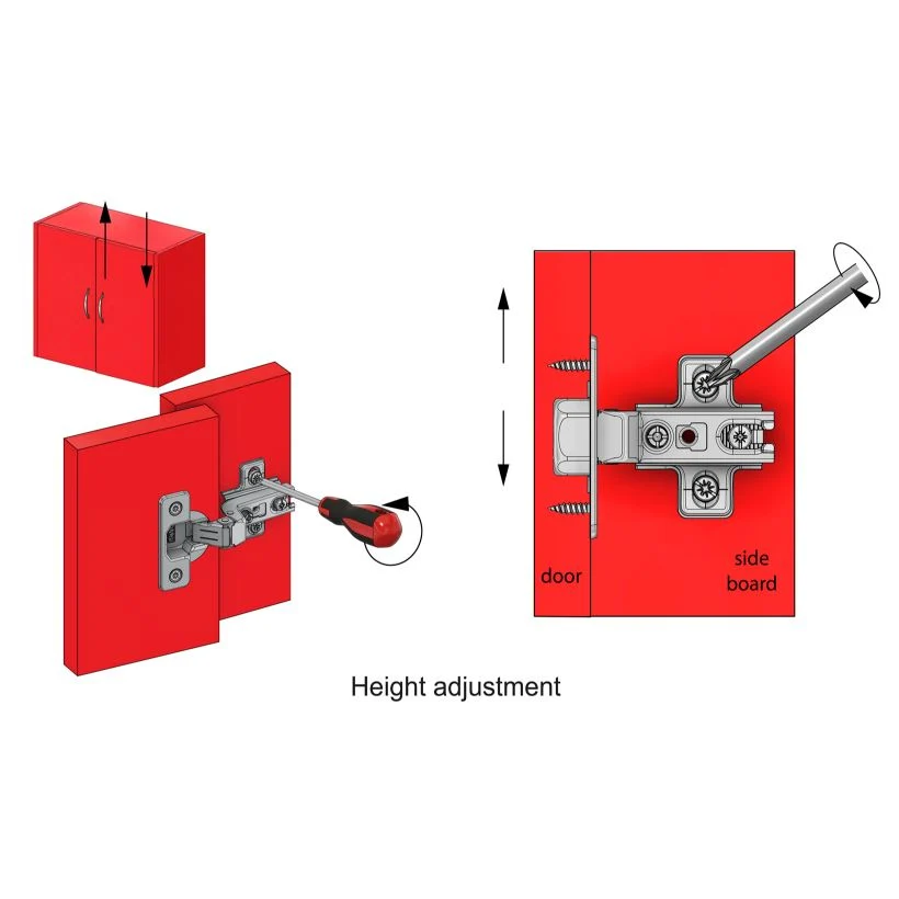 Zawias meblowy 110° do drzwi zlicowanych z prowadnikiem H0