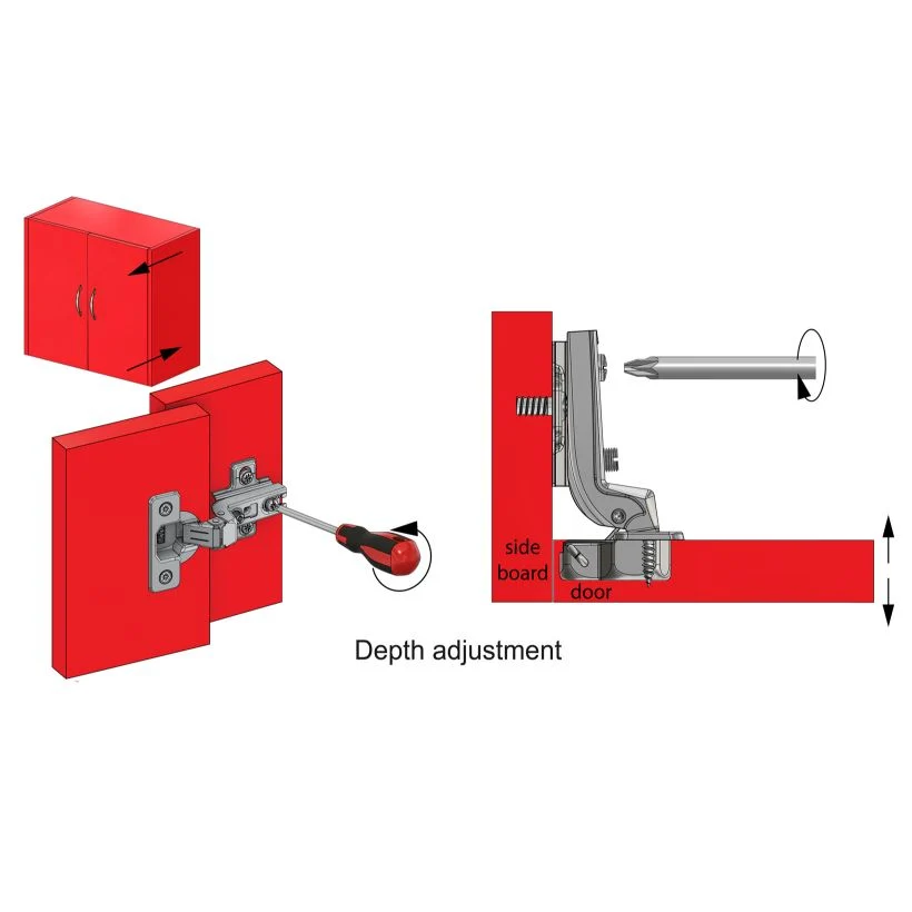 Zawias meblowy 110° do drzwi zlicowanych z prowadnikiem H0