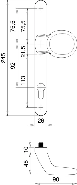Zestaw drzwi profilowych EDI Atlas 1200/K22/2026 aluminium F1 ( 3000200041 )