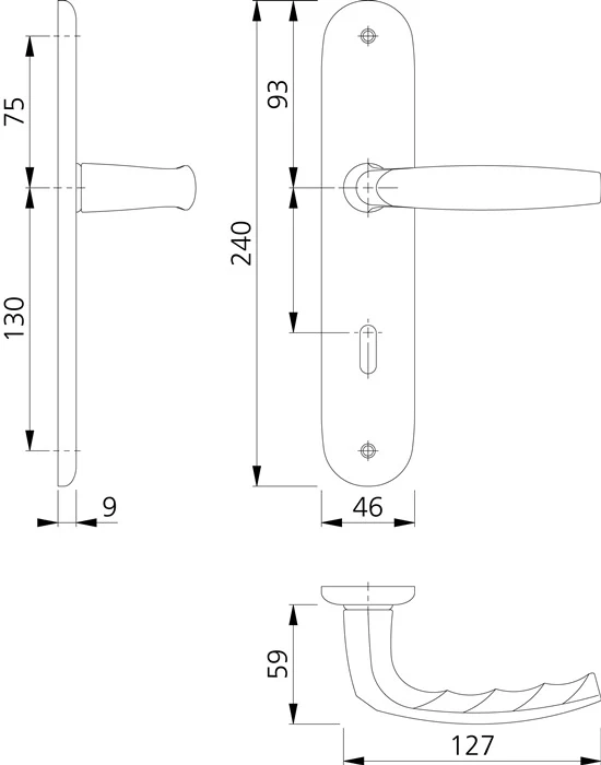 Zestaw długich płyt HOPPE Atlanta 1530/273P Aluminium F1 ( 3000252581 )