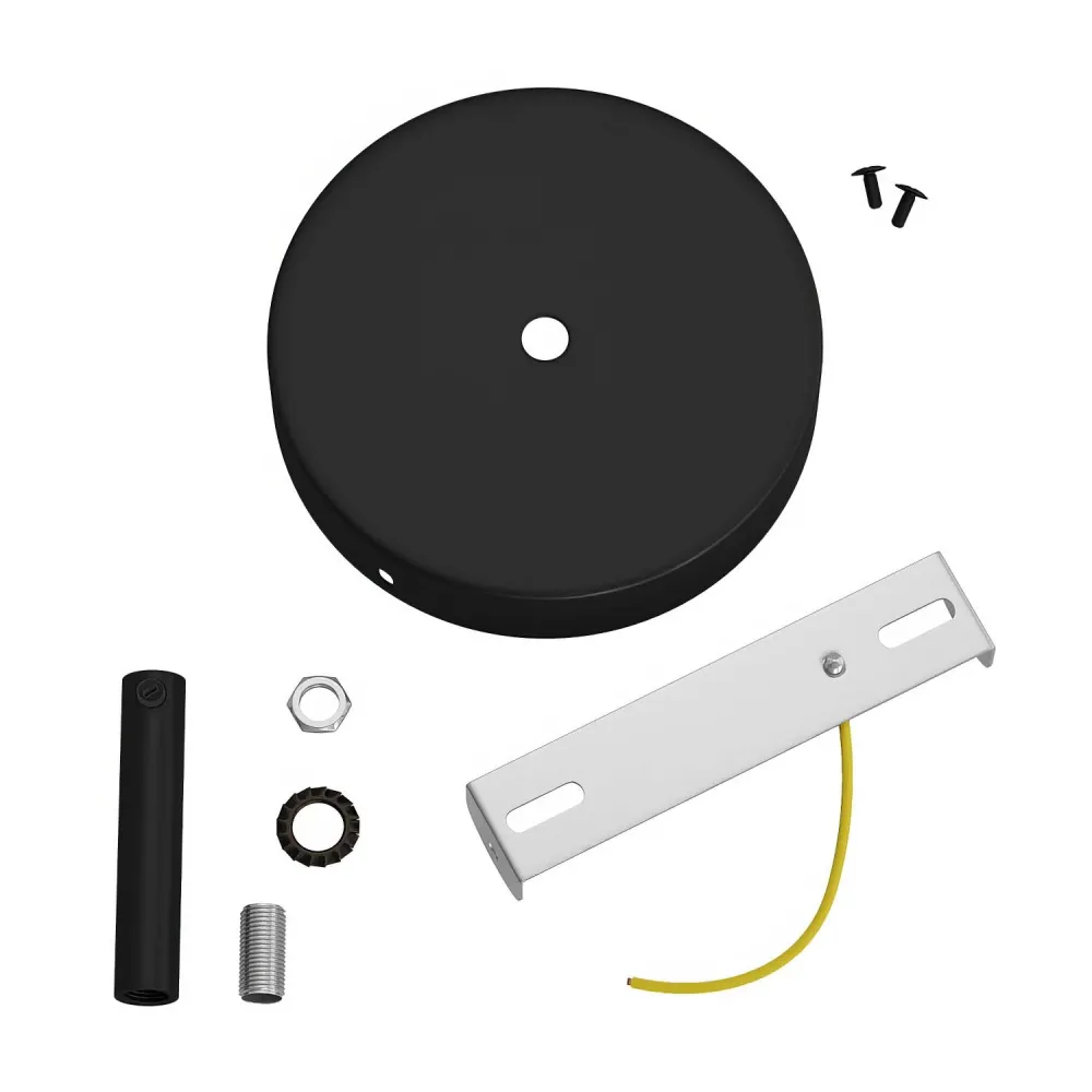 Zestaw podsufitka cylindryczna z metalu z blokadą kabla 7 cm - Czarny