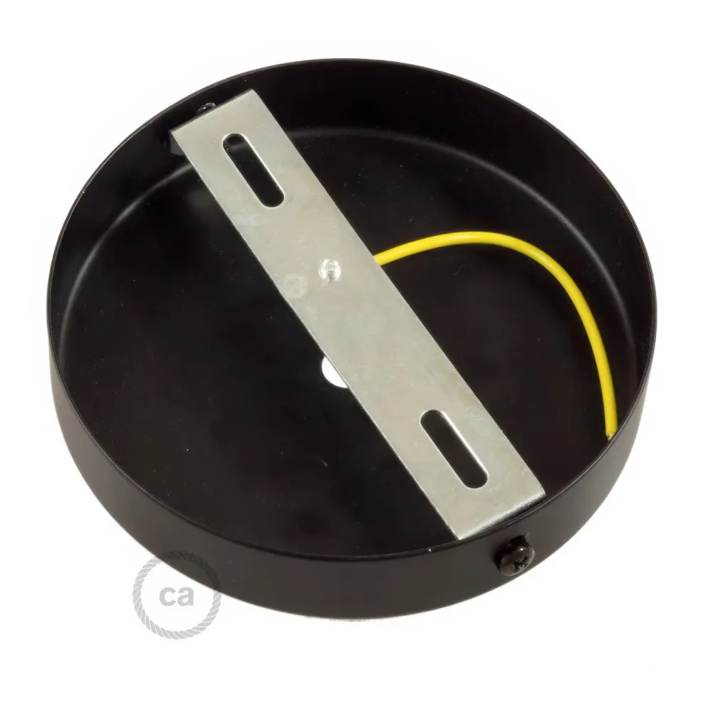 Zestaw podsufitki cylindrycznej z metalu z blokadą kabla 15 cm - Czarny