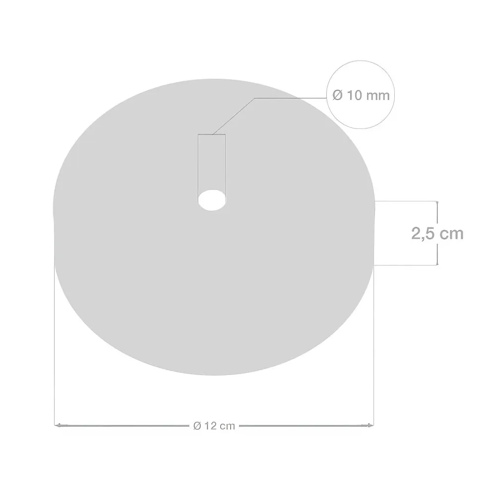 Zestaw podsufitki cylindrycznej z metalu z blokadą kabla 7 cm - Biały matowy