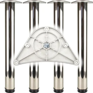 Zestaw nóg stołowych BMB polerowany chrom 60 mm wysokość 870 mm ( 3000273147 )