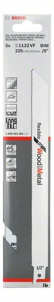BOSCH Brzeszczot do piły szablastej S 1122 VF Długość 225 mm Szerokość 19 mm ( 4000837547 )
