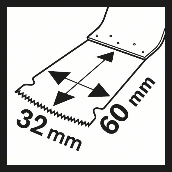 Brzeszczot do cięcia wgłębnego BOSCH PAIZ 32 APB Szerokość 32 mm Głębokość cięcia wgłębnego 60 mm ( 4000907744 )