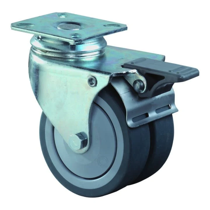 BS ROLLEN Podwójne kółko skrętne z hamulcem 75 mm 80 kg ( 3000275277 )