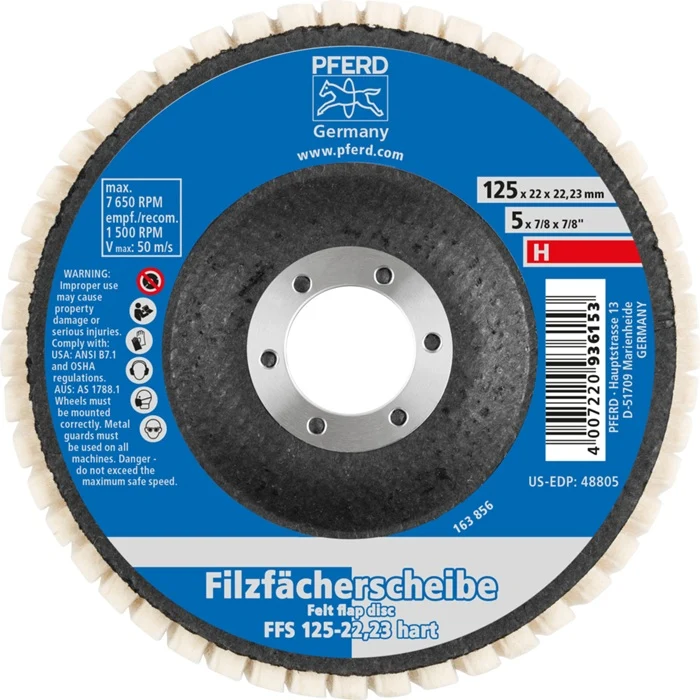 Filcowa tarcza listkowa PFERD (8000430460) Ø 125 mm, wersja twarda