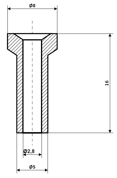 Lötnippel 8 x 16 mm Messing Fix Nippel