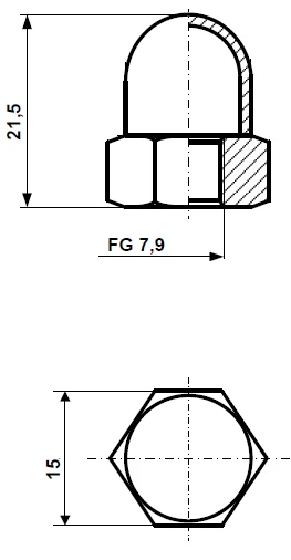 Nakrętki kołpakowe FG 7.9, stal ocynkowana Fix Nippel