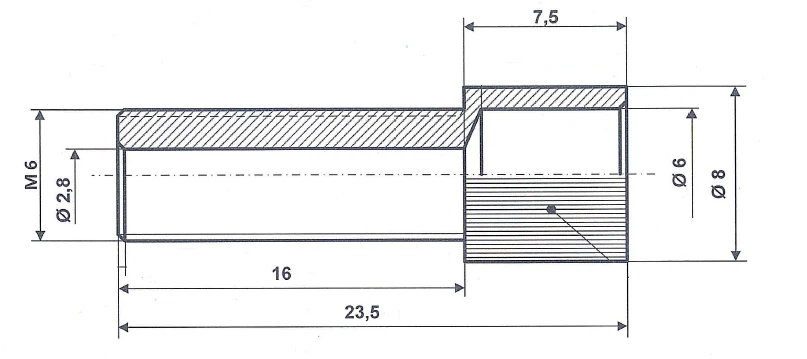 Śruby ustalające M 6 x 23,5 ustalające aluminium Fix Nippel