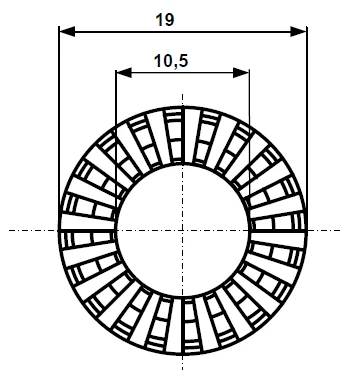 Tarcze radełkowane 19 x 10,5 x 3, rowkowane po obu stronach Fix Nippel