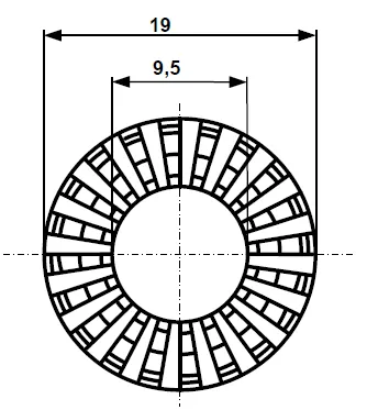 Tarcze radełkowane 19 x 9,5 x 3, obustronnie żebrowane, stal ocynkowana Fix Nippel