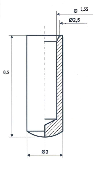Tuleja końcowa 8,5 mm, mosiądz niklowany Fix Nippel