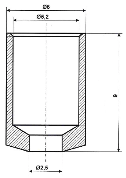 Tuleja 5,2 x 9, mosiądz niklowany Fix Nippel