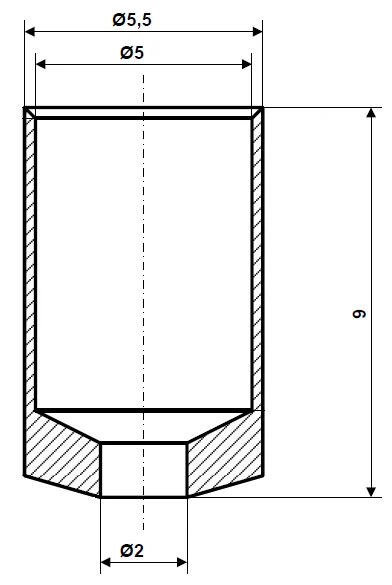 Tuleja 5 x 9, mosiądz niklowany Fix Nippel