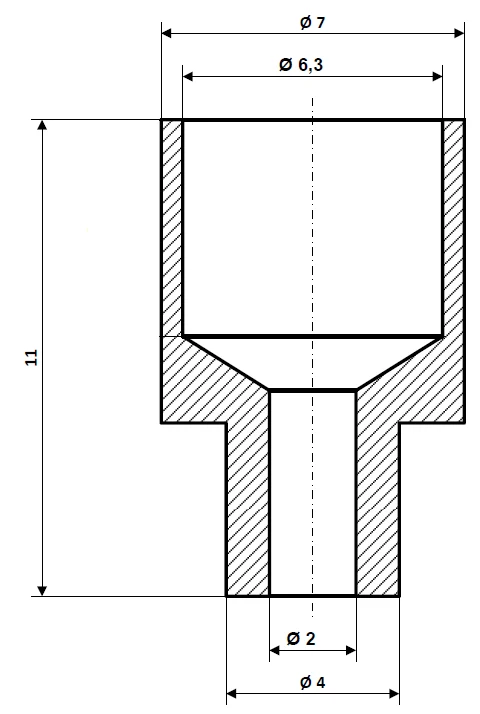 Tuleja przelotowa Ø 2,0 mm, mosiądz niklowany Fix Nippel