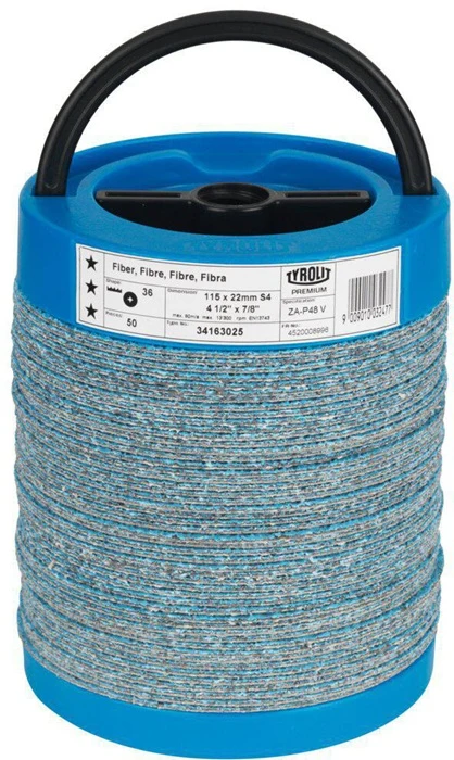 Krążek fibrowy Tyrolit PREMIUM ZA-P48 V ( 8000756953 ) Ø 125 mm ziarnistość 60