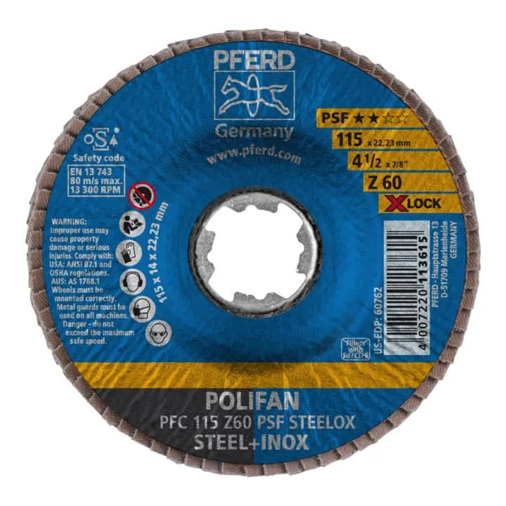 PFERD tarcza listkowa X-LOCK PSF Z STEELOX Ø 125 mm ziarnistość 80 stożkowa ( 4000840254 )