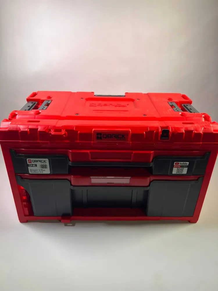 Qbrick System ONE Drawer 2 Toolbox 2.0 RED Ultra HD Niestandardowa skrzynka narzędziowa 587 x 380 x 340 mm 29 l z dwiema s...