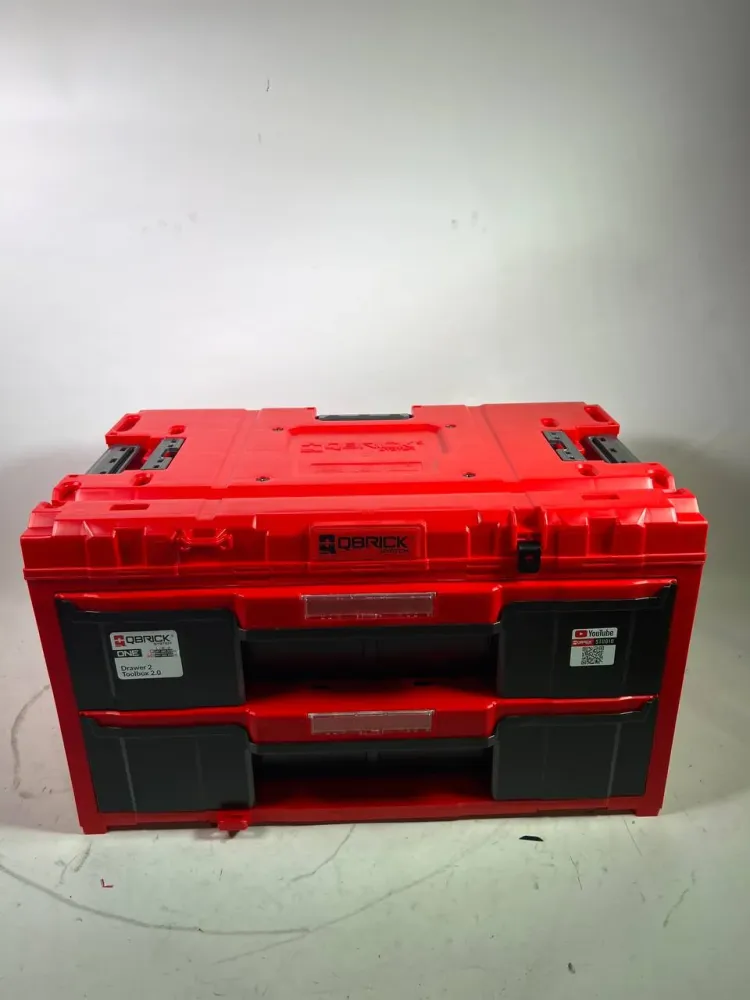 Qbrick System ONE Drawer 2 Toolbox 2.0 RED Ultra HD Niestandardowa skrzynka narzędziowa 587 x 380 x 340 mm 29 l z dwiema s...